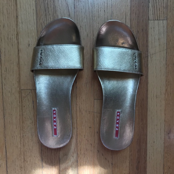 GOLD PRADA SLIDES - Picture 7 of 7